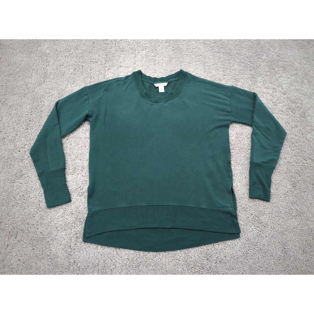 Athleta Sweater Womens Small Green Pullover Crew Neck‎ Long Sleeve Fleece